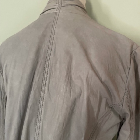 [Theory] Light Gray Leather “Lavella” Jacket Sz: 8 - Picture 6 of 10